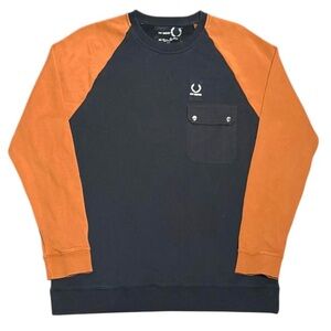 Fred Perry x Raf Simons Sweatshirt Mens 40 Size Medium 2 Tone Fall 2018 Rare